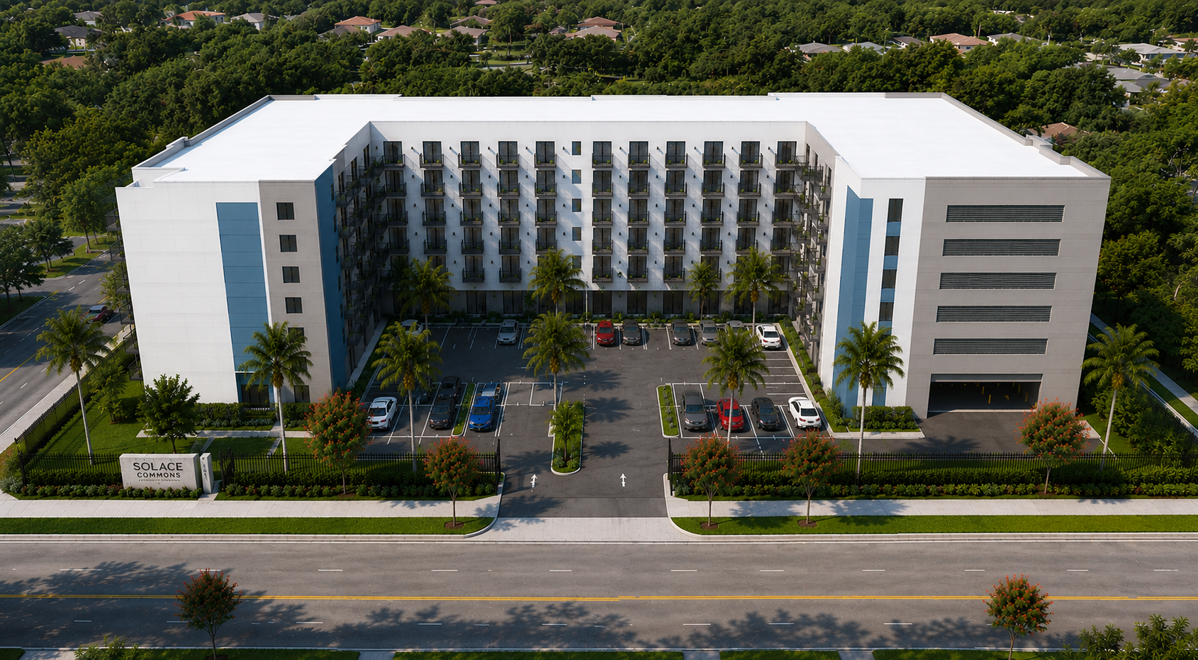 Solace Commons — aerial render